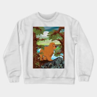 Cute Bear in the Woods Crewneck Sweatshirt